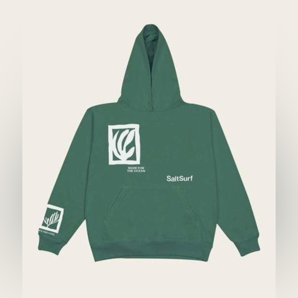Salt Surf Made For The Ocean Hoodie in Forest Green size M